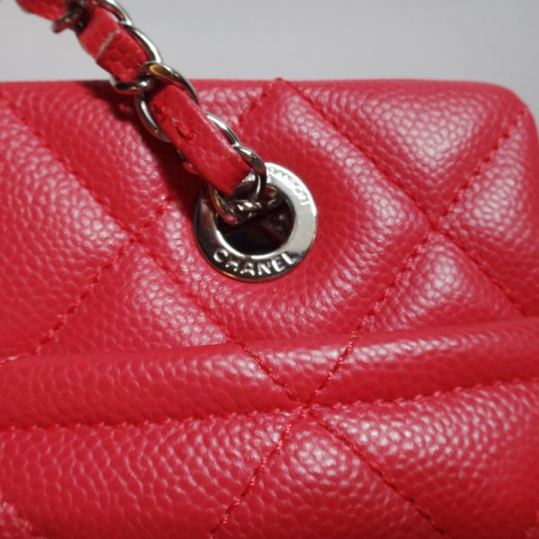 c81 5180 3 Chanel Pink Here Mark Caviar Skin Shoulder Bag Pink