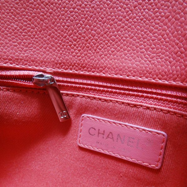 c81 5180 8 Chanel Pink Here Mark Caviar Skin Shoulder Bag Pink