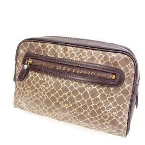 c945 Nina Ricci Back Clutch Bag Giraffe Brown