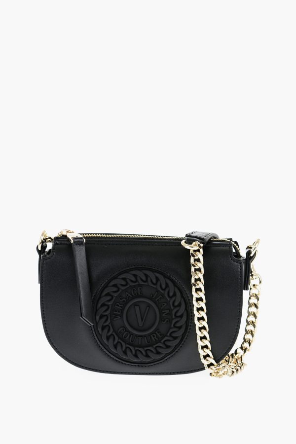 c95f03cc76f8c40 dk 1 Versace Jeans Couture Faux Leather Crossbody Bag Black