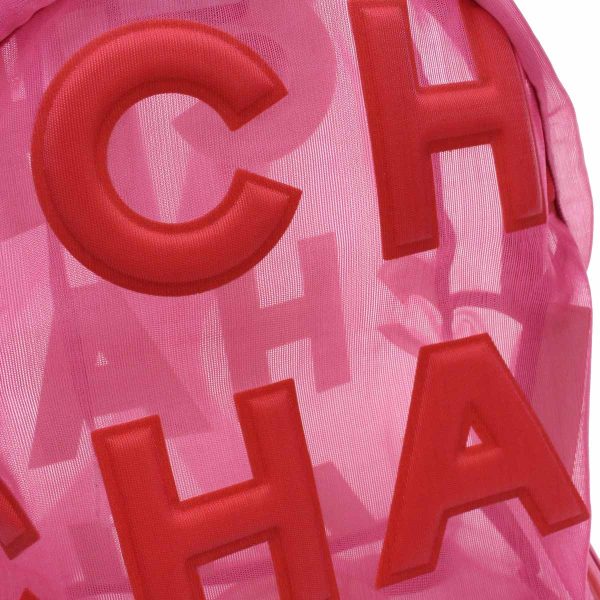 chaas0422011 2 Chanel Mesh Nylon Backpack Nylon Pink