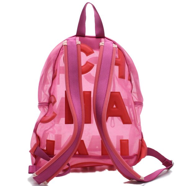 chaas0422011 4 Chanel Mesh Nylon Backpack Nylon Pink