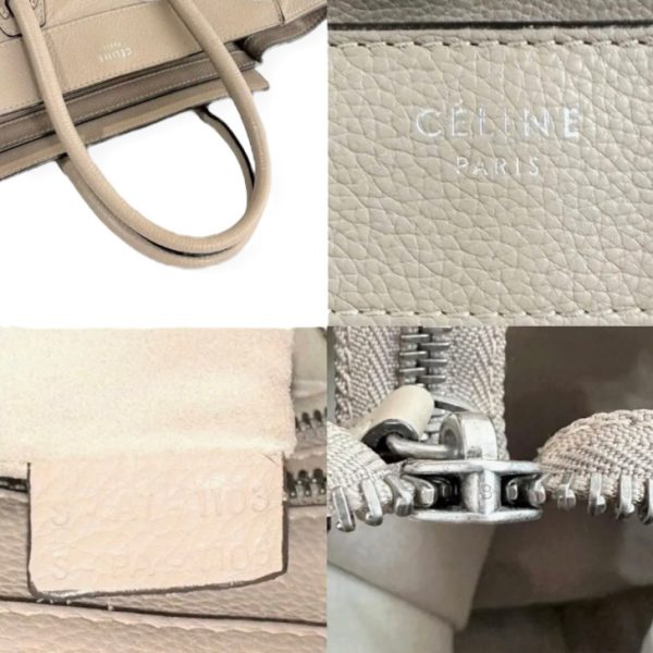 compass1668678716 Celine Luggage Micro Leather Greige Handbag