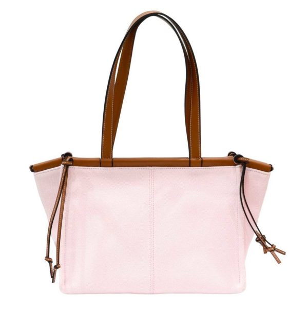 compass1669716238 Loewe Cushion Small Tote Bag Canvas Pink Brown