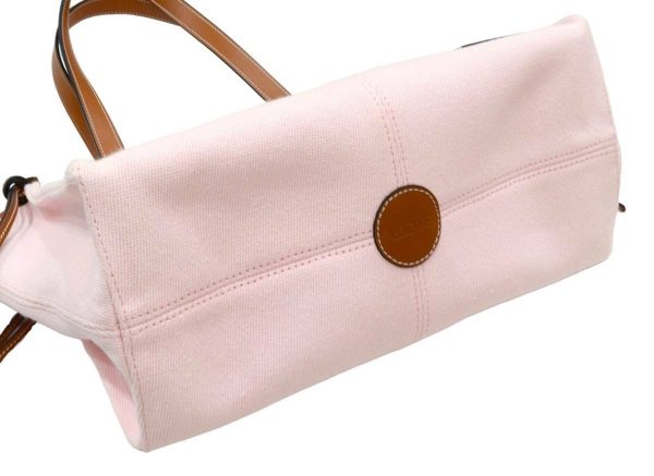 compass1669716269 Loewe Cushion Small Tote Bag Canvas Pink Brown