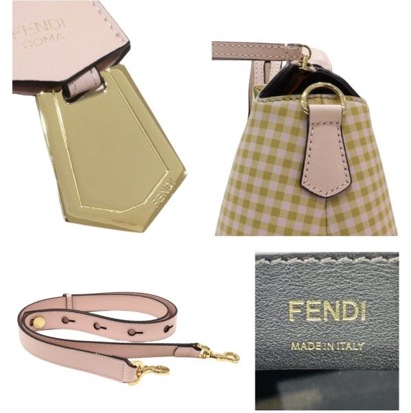 compass1677136728 Fendi Vitheway Medium Gingham Check 2way Bag Pink Mustard Yellow