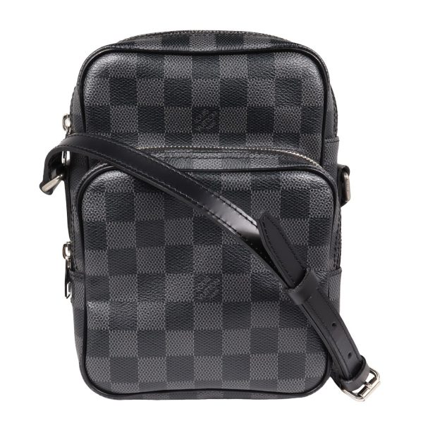 compass1688897023 Louis Vuitton Rem Shoulder Bag Damier Graphite Canvas Black