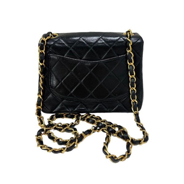 compass1690003887 CHANEL Mini Matelasse Lambskin Hardware Shoulder Bag Black Gold