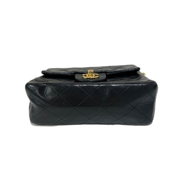 compass1690003906 CHANEL Mini Matelasse Lambskin Hardware Shoulder Bag Black Gold