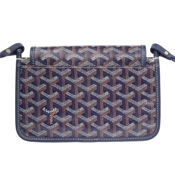 compass1693725664 Goyard Plumet Herringbone PVC Leather Shoulder Bag Navy