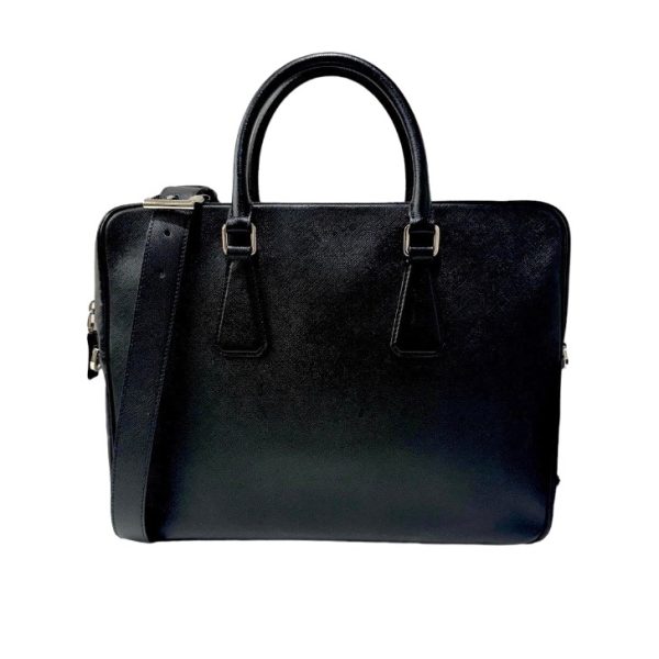 compass1699694625 Prada Saffiano 2way Business Bag Black