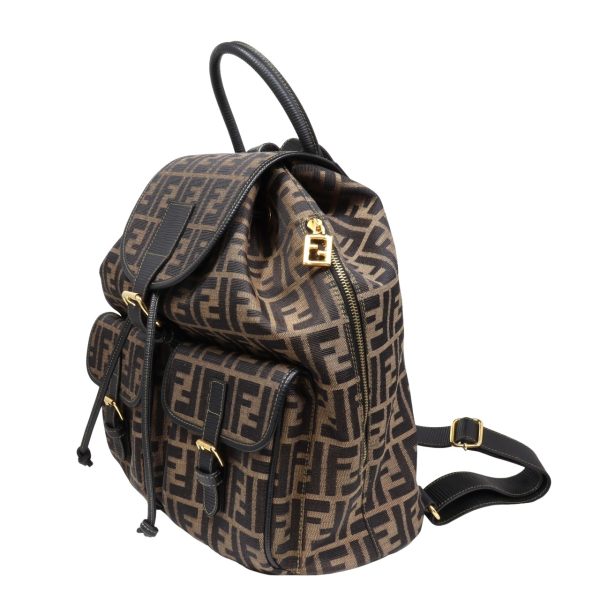 compass1708760997 Fendi Zucca Logo Canvas Rucksack Brown Black