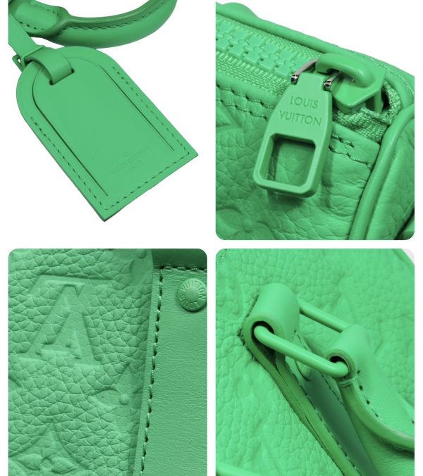 compass1712475100 Louis Vuitton Keepall Bandouliere 25 2way Handbag Monogram Taurillon Leather Green