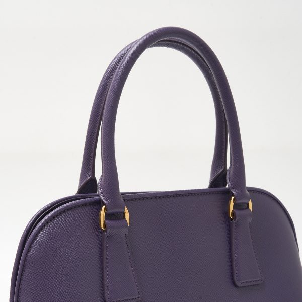 compass1713061944 Prada Saffiano Leather Bag Hand Shoulder Saffiano Leather Nylon Purple Gold