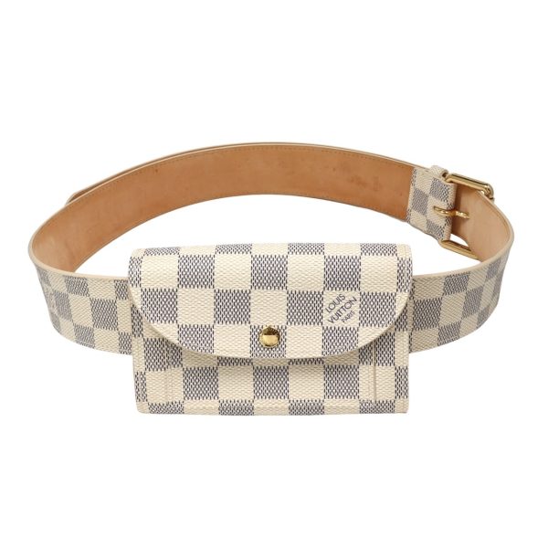 compass1716618702 Louis Vuitton Sainteur Pochette Solo Belt Damier Azur White Body Bag