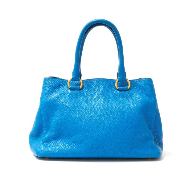 compass1719197314 Prada 2way Shoulder Handbag Calf Leather Blue