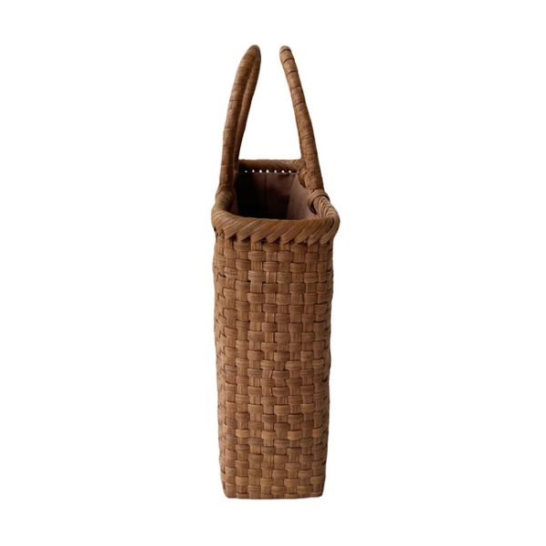 d1 Kagoya Wild Grape Checkered Basket Bag Brown