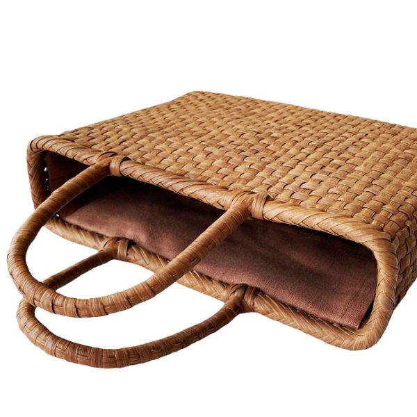 d2 Kagoya Wild Grape Checkered Basket Bag Brown