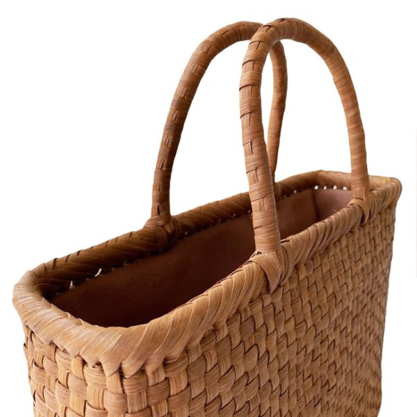 d3 Kagoya Wild Grape Checkered Basket Bag Brown