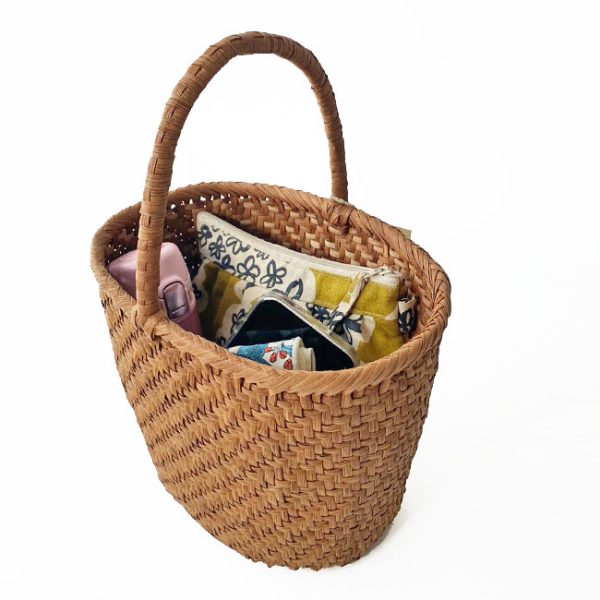 d4 Kagoya Wild Grape Basket Bag Brown