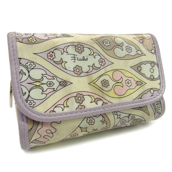 d572 Emilio Pucci Cosmetic Pouch Beige x Light Purple