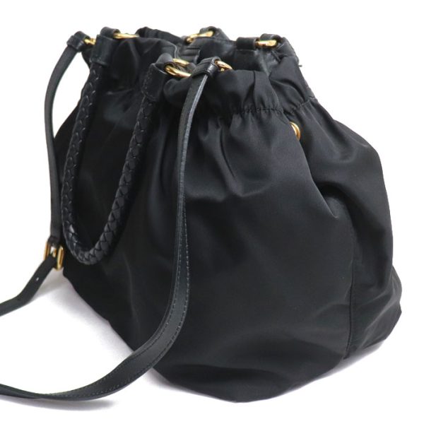 dc23 0818 44 820 Prada Tessuto Ribbon 2Way Shoulder Bag Black