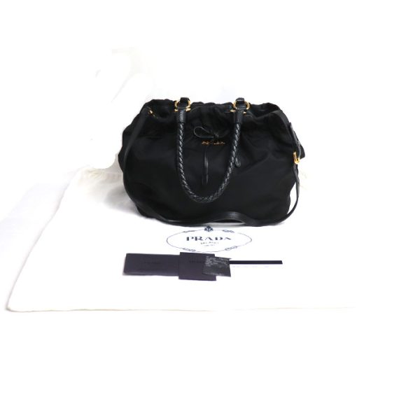 dc23 0818 44 828 Prada Tessuto Ribbon 2Way Shoulder Bag Black