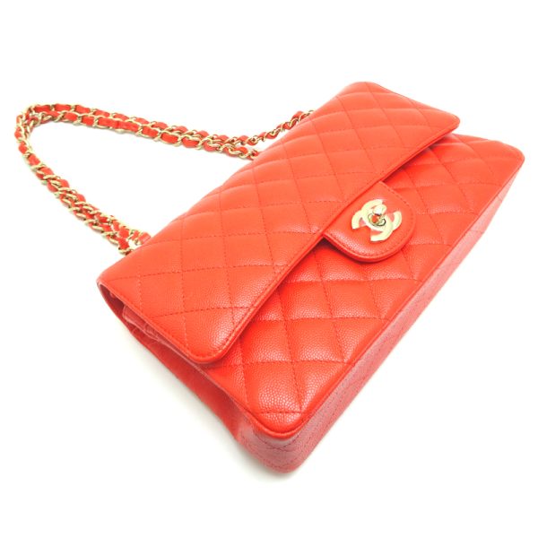 dh75355 3 Chanel Matelasse Chain Shoulder Bag Caviar Skin Red Gold