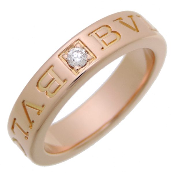 dh78248 1 Bulgari Double Logo Diamond Ring Pink Gold