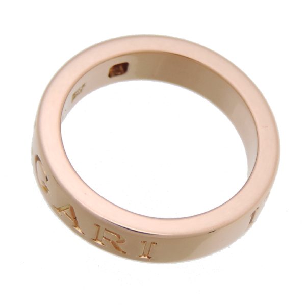 dh78248 3 Bulgari Double Logo Diamond Ring Pink Gold