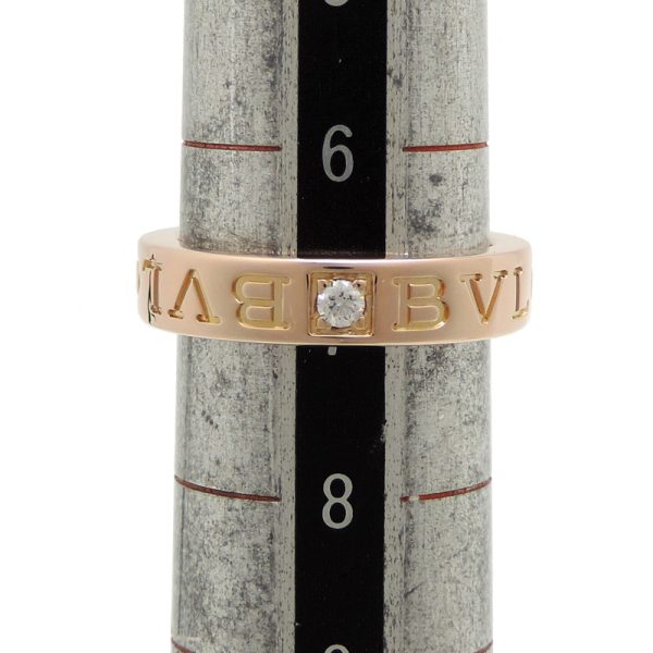 dh78248 5 Bulgari Double Logo Diamond Ring Pink Gold