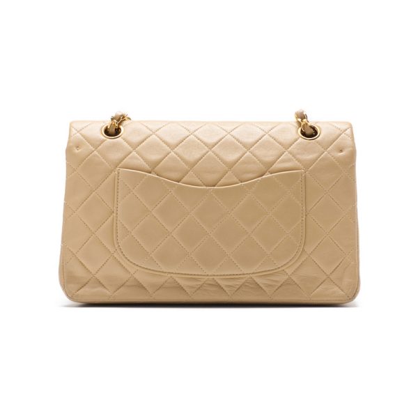 dn8azj6lr45ld 4 Chanel Matelasse Double Flap Chain Shoulder Bag Beige