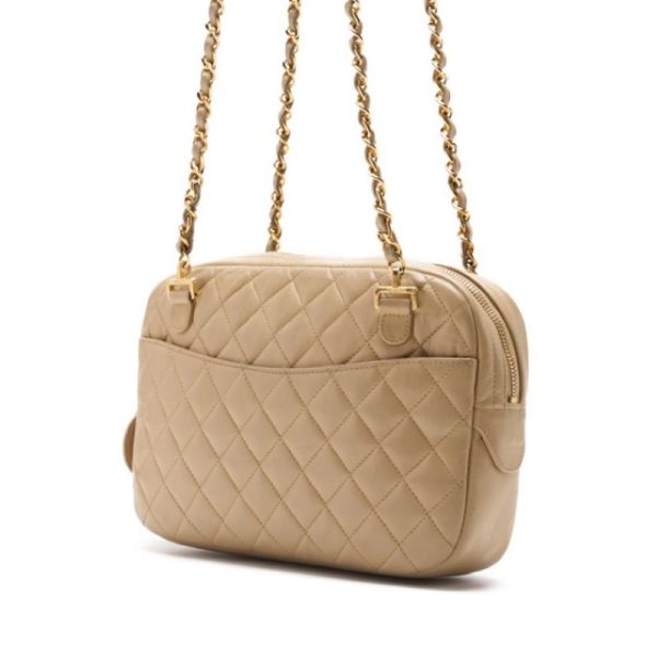 dppxoew8pqg4y 2 Chanel Matelasse Double Chain Lambskin Beige Gold