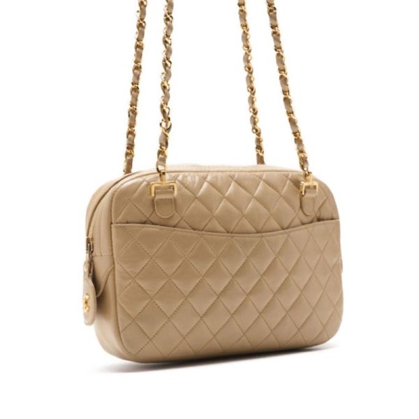 dppxoew8pqg4y 3 Chanel Matelasse Double Chain Lambskin Beige Gold