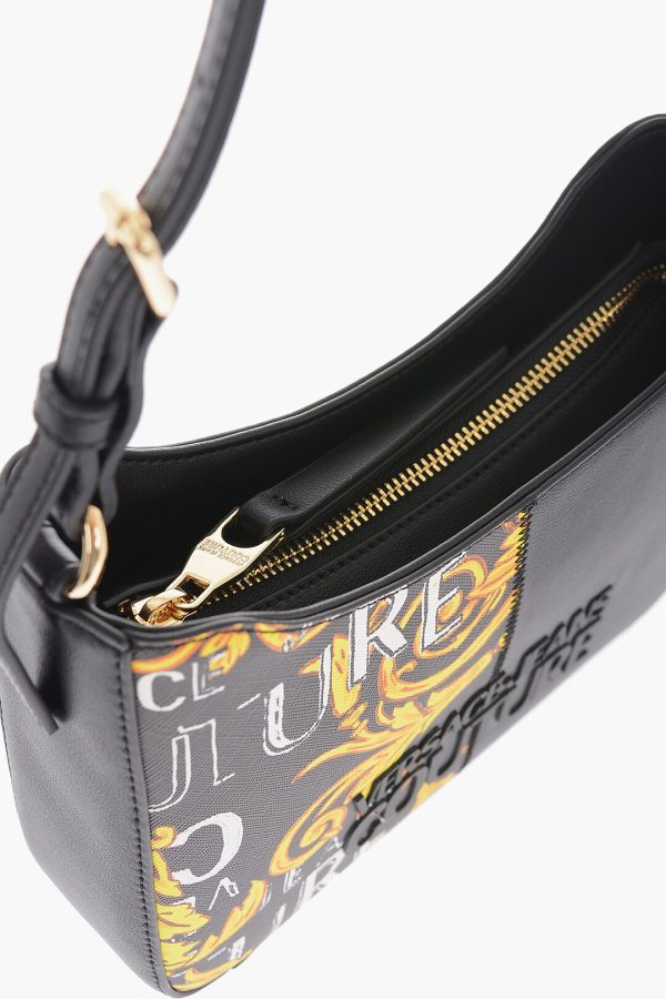 e059c732307e573 dk 4 Versace Jeans Couture Baroque Faux Leather Shoulder Bag Black