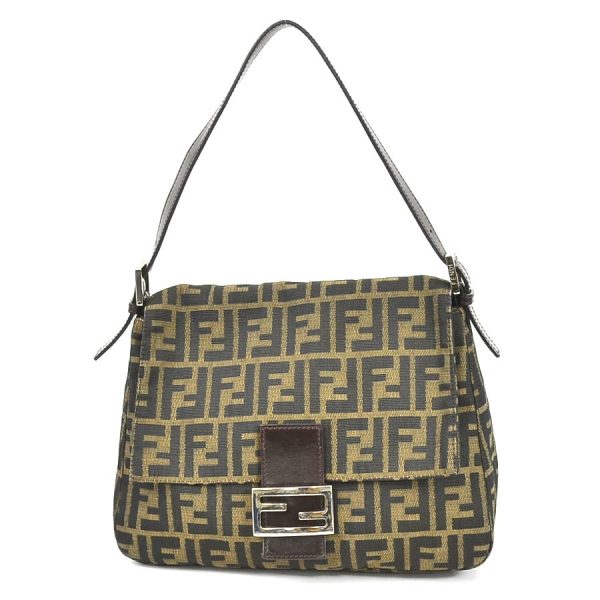 e56952i Fendi Zucca Mamma Canvas Shoulder Bag Brown