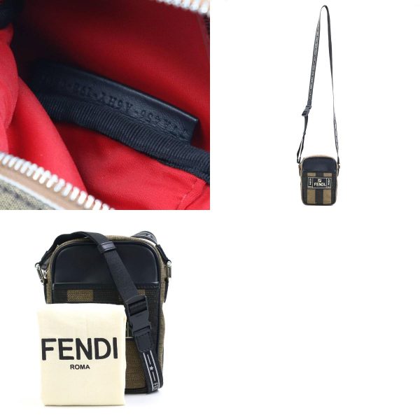 e58038a 10 c Fendi Pochette Pecan Canvas Shoulder Bag Brown