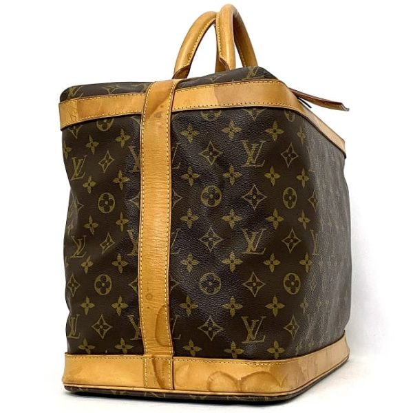 ec 18694 2 Louis Vuitton Logo All Over Pattern Cruiser Travel Bag Brown Beige