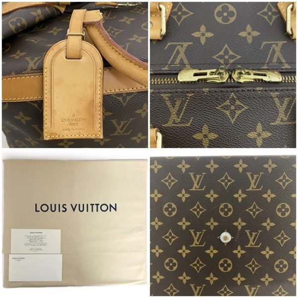 ec 18694 9 Louis Vuitton Logo All Over Pattern Cruiser Travel Bag Brown Beige