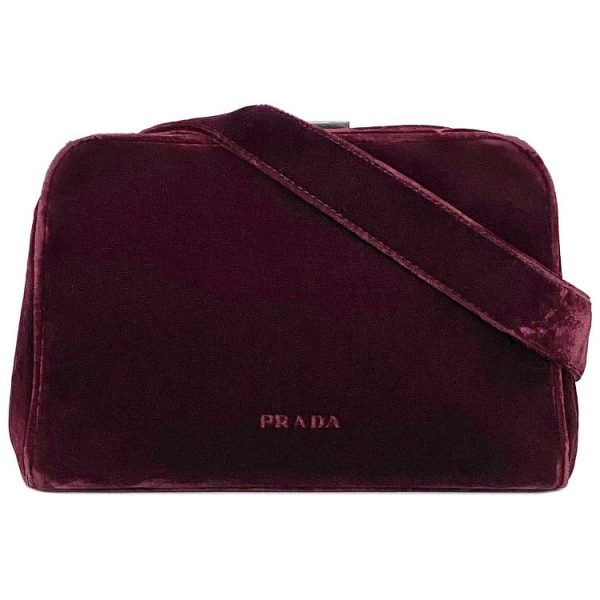 ec 18730 1 Prada Semi Shoulder Bag Suede Bordeaux