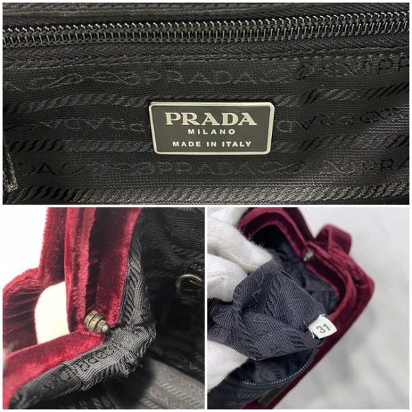 ec 18730 10 Prada Semi Shoulder Bag Suede Bordeaux