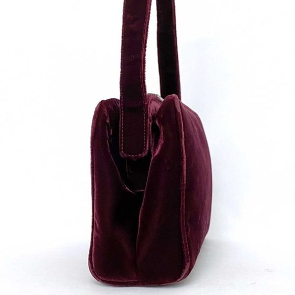 ec 18730 2 Prada Semi Shoulder Bag Suede Bordeaux