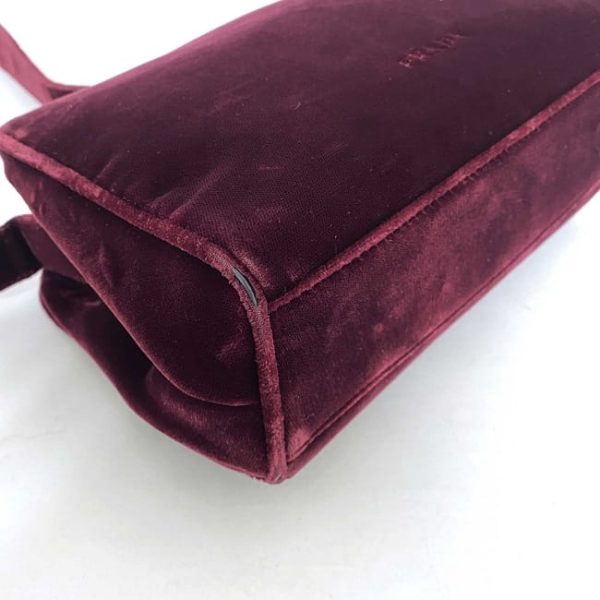 ec 18730 6 Prada Semi Shoulder Bag Suede Bordeaux