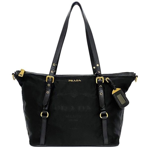 ec 18984 1 Prada Tote Bag Hardware Nero Black Gold