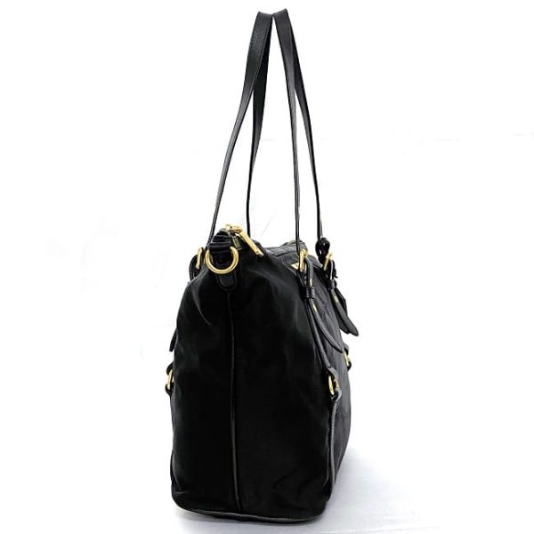 ec 18984 2 Prada Leather Tote Bag Nero A4 Zipper Business Black