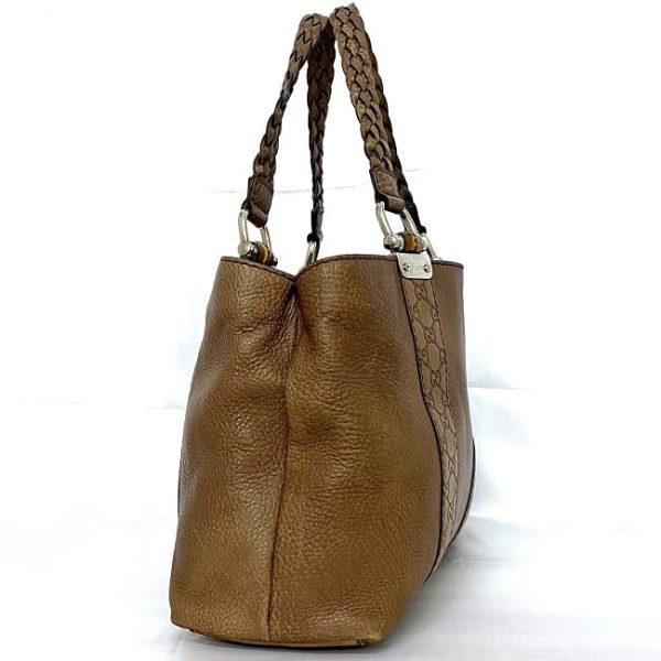 ec 19082 2 Gucci Bamboo Tote Bag Brown