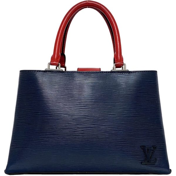 ec 19110 1 Louis Vuitton Kleber PM Handbag Bicolor Leather Navy Blue Red