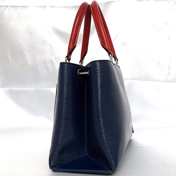 ec 19110 2 Louis Vuitton Kleber PM Handbag Bicolor Leather Navy Blue Red