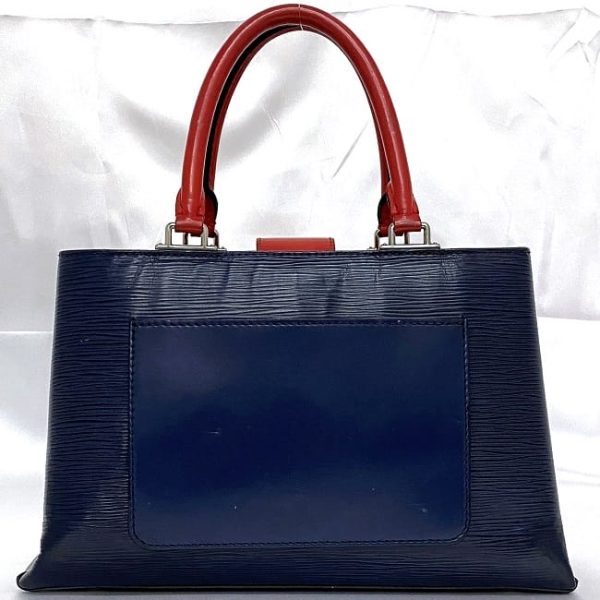 ec 19110 3 Louis Vuitton Kleber PM Handbag Bicolor Leather Navy Blue Red