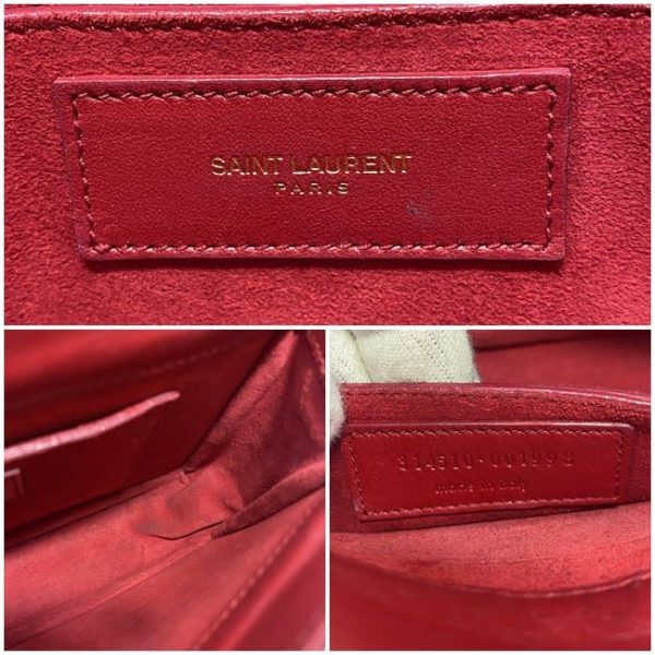 ec 19113 10 Saint Laurent Semi Shoulder Chain Leather Bag Red